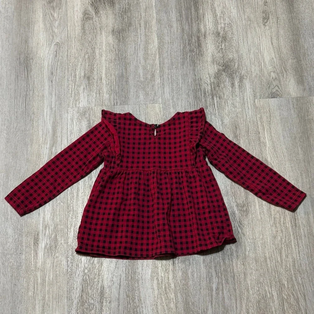 The children's place girls long‎ sleeve ruffle top 18 to 24 months